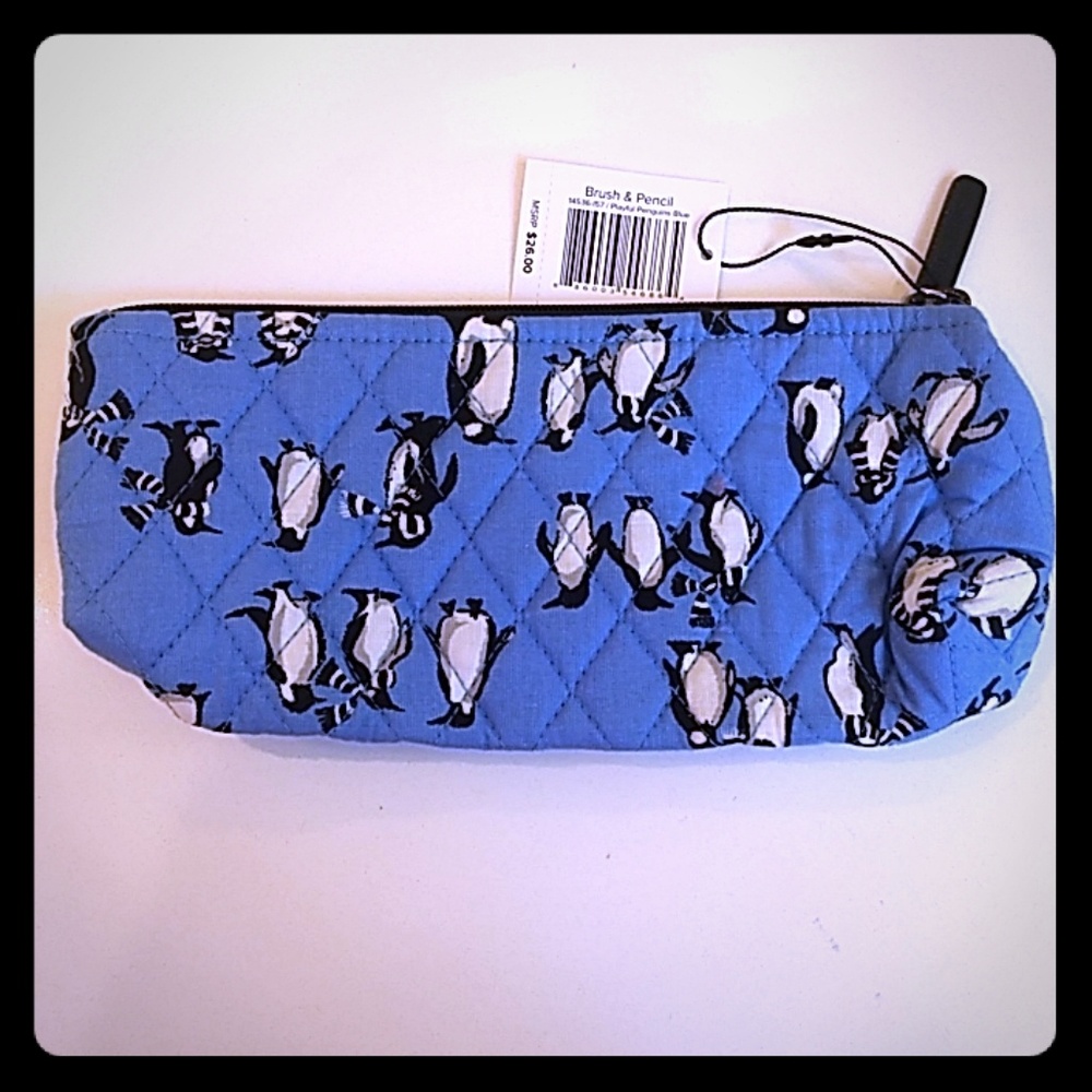 NWT Vera Bradley brush/pencil case blue penguin